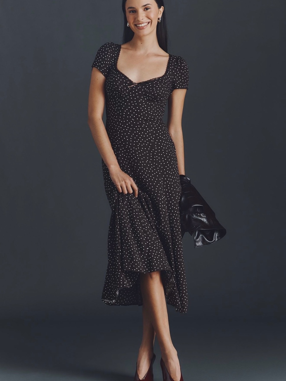 Reformation Afton Polka Dot Midi Dress